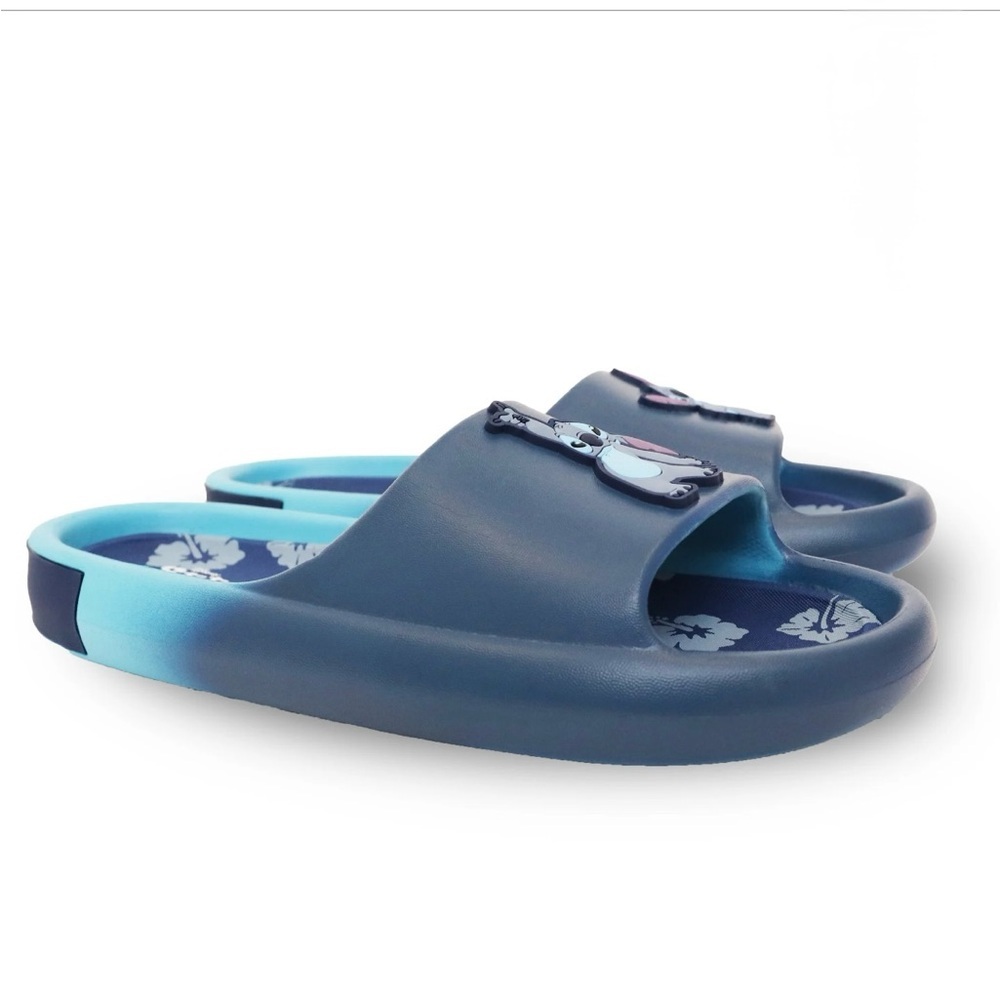 New Disney Stitch Slide Sandals Mens 13 Ombré Summer Pool Beach Vacation Lilo - Picture 5 of 5
